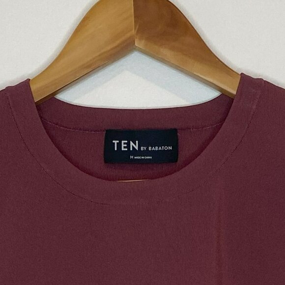 TEN by Babaton - Sleeveless, Waistband detail, Maroon/Burgundy Top, Size M - Picture 3 of 7